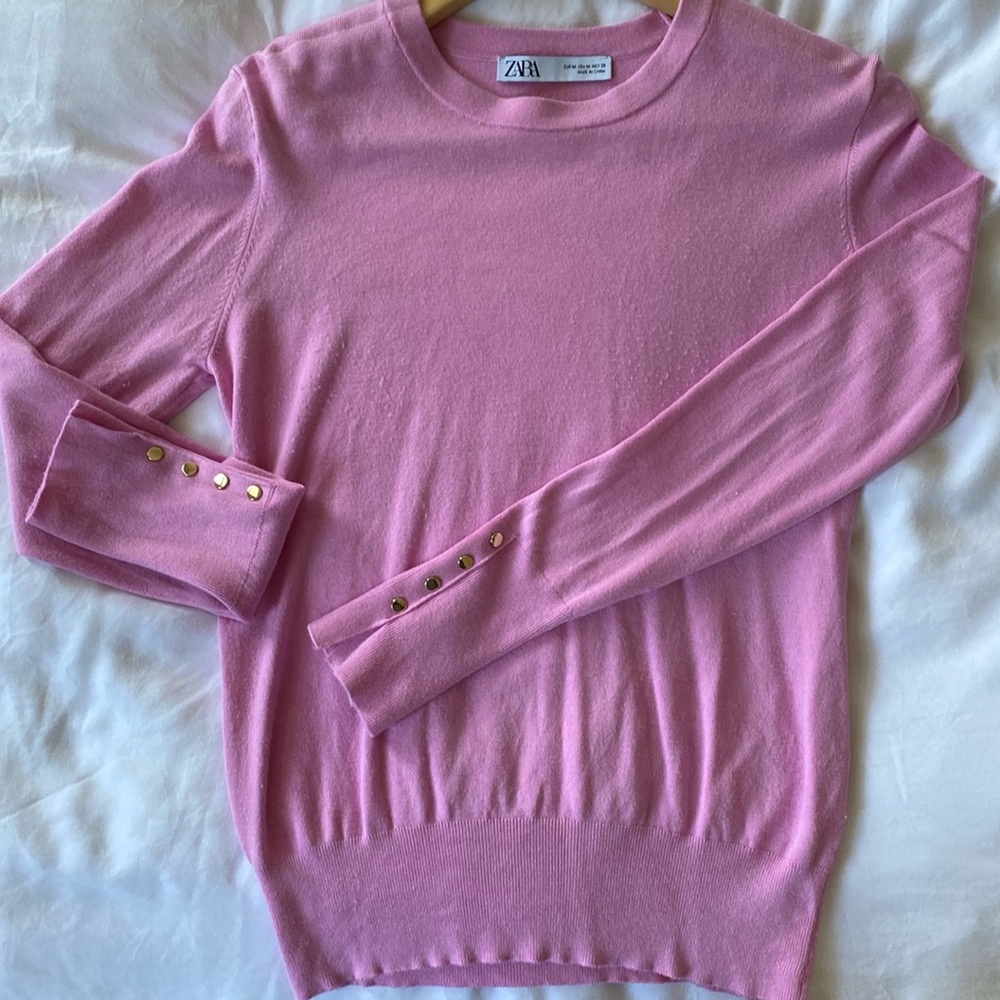 Zara long sleeve top with gold buttons